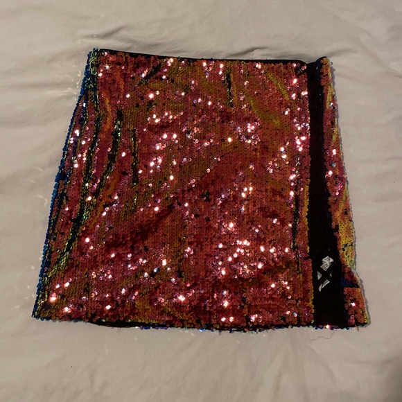 Sequin Glam Party Going Out Sexy Chic Girly Artsy Trendy Baddie Hip Mini Skirt - Picture 2 of 5